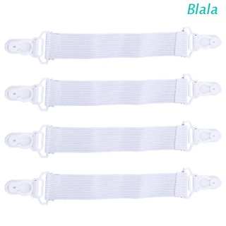 Blala 4 ชิ้น ผ้าปูที่นอน ยืดหยุ่น กริปเปอร์ คลิป สายรัด ยึด ที่นอน ปลอก ที่จับ