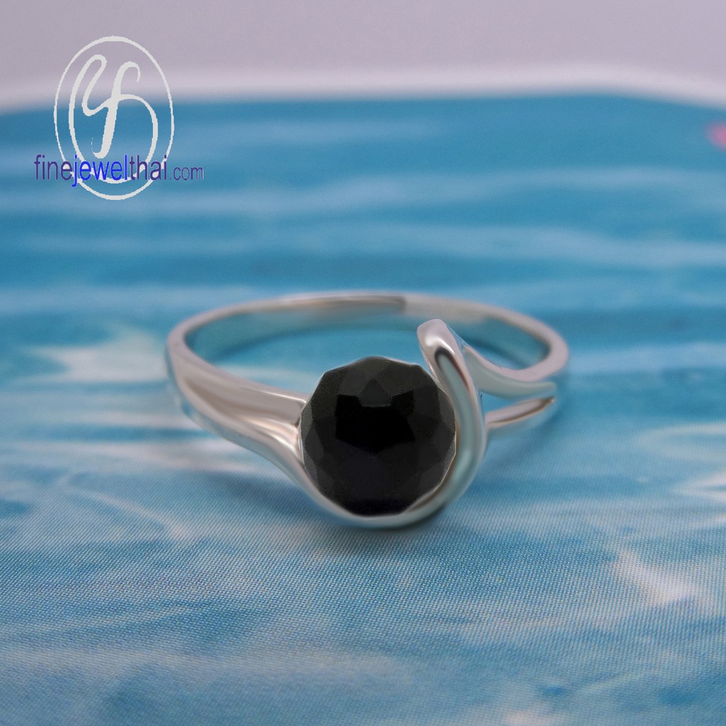 finejewelthai-แหวนนิล-แหวนเงิน-แหวนประจำเดือนเกิด-onyx-silver-ring-r1135on