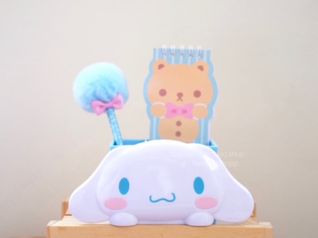 ถังใส่ปากกาพลาสติก-sanrio-พร้อมปากกาพร้อมสมุดฉีก