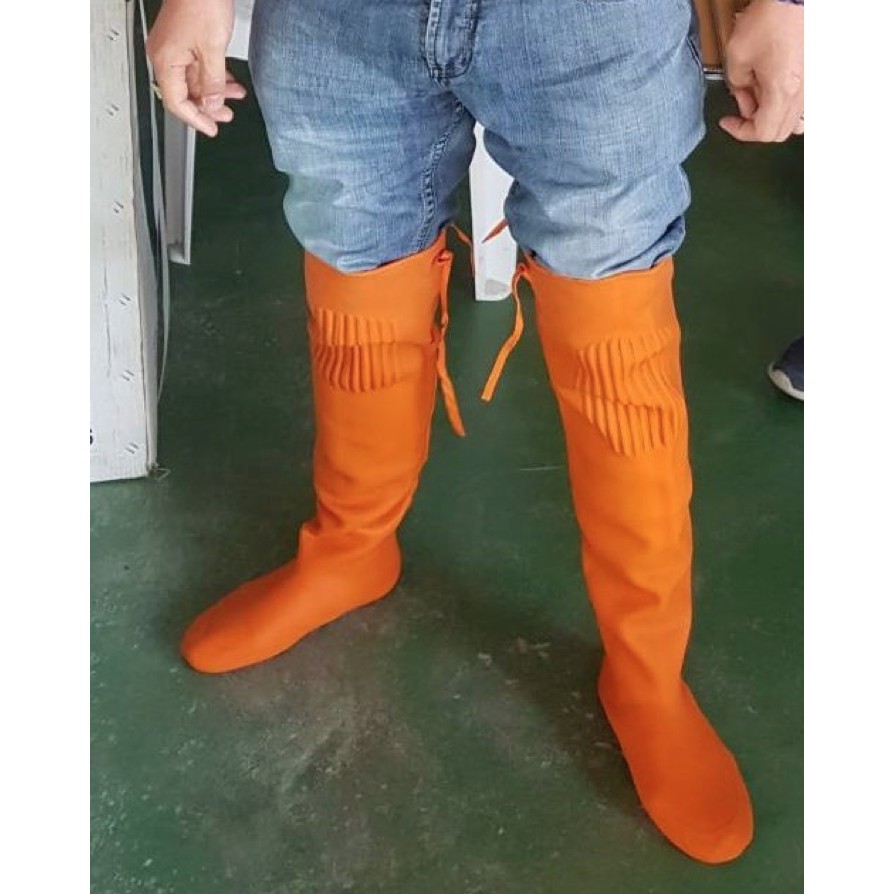 ภาพหน้าปกสินค้ารองเท้ายางพาราส้ม ขนาดเหนือเข่า ใส่กันน้ำ ลุยฝน