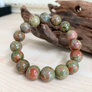 สินค้า กำไลข้อมือหิน ยูนาไคต์ Unakite (หินถูกหวย) เสริมดวงการเงิน โชคลาภ *หินธรรมชาติแท้ 100%*