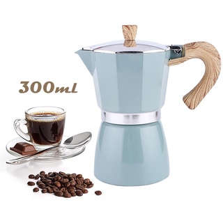 หม้อต้มกาแฟ หม้อต้มกาแฟสด แบบแคมป์ปิ้ง 300มล สไตล์อิตาลีคลาสสิก หม้อ Moka Coffee Espresso Maker
