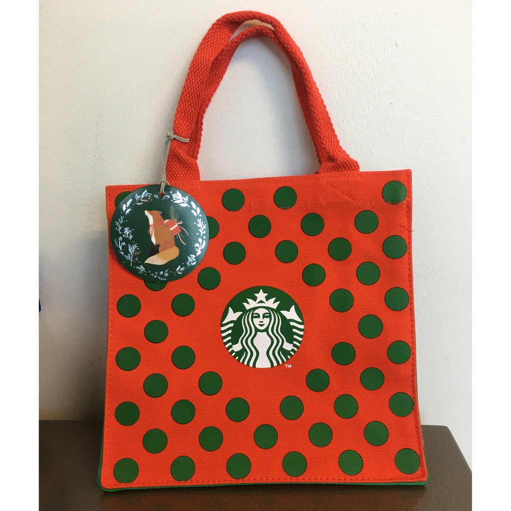 ของแท้-พร้อมส่ง-starbucks-กระเป๋าผ้าลดโลกร้อน-มีหูหิ้ว-ของใหม่ยังไม่แกะถุง