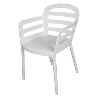 โต๊ะ เก้าอี้ เก้าอี้ SPRING COTTON สีขาว เฟอร์นิเจอร์นอกบ้าน สวน อุปกรณ์ตกแต่ง PLASTIC CHAIR SPRING WHITE