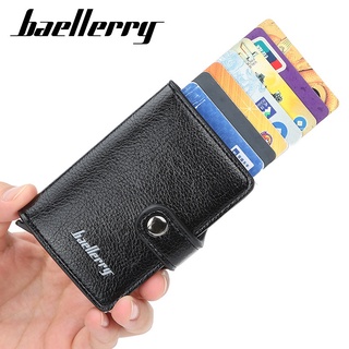 Baellerry Rfid กระเป๋าสตางค์ กระเป๋าใส่บัตรเครดิต อลูมิเนียมอัลลอยด์ สไตล์เกาหลี สําหรับผู้หญิง