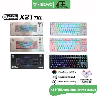 💥Free MousePad💥NUBWO KEYBOARD(คียบอร์ด)Gaming/87Keys รุ่นX21TKL(Blue/Red/Brown)