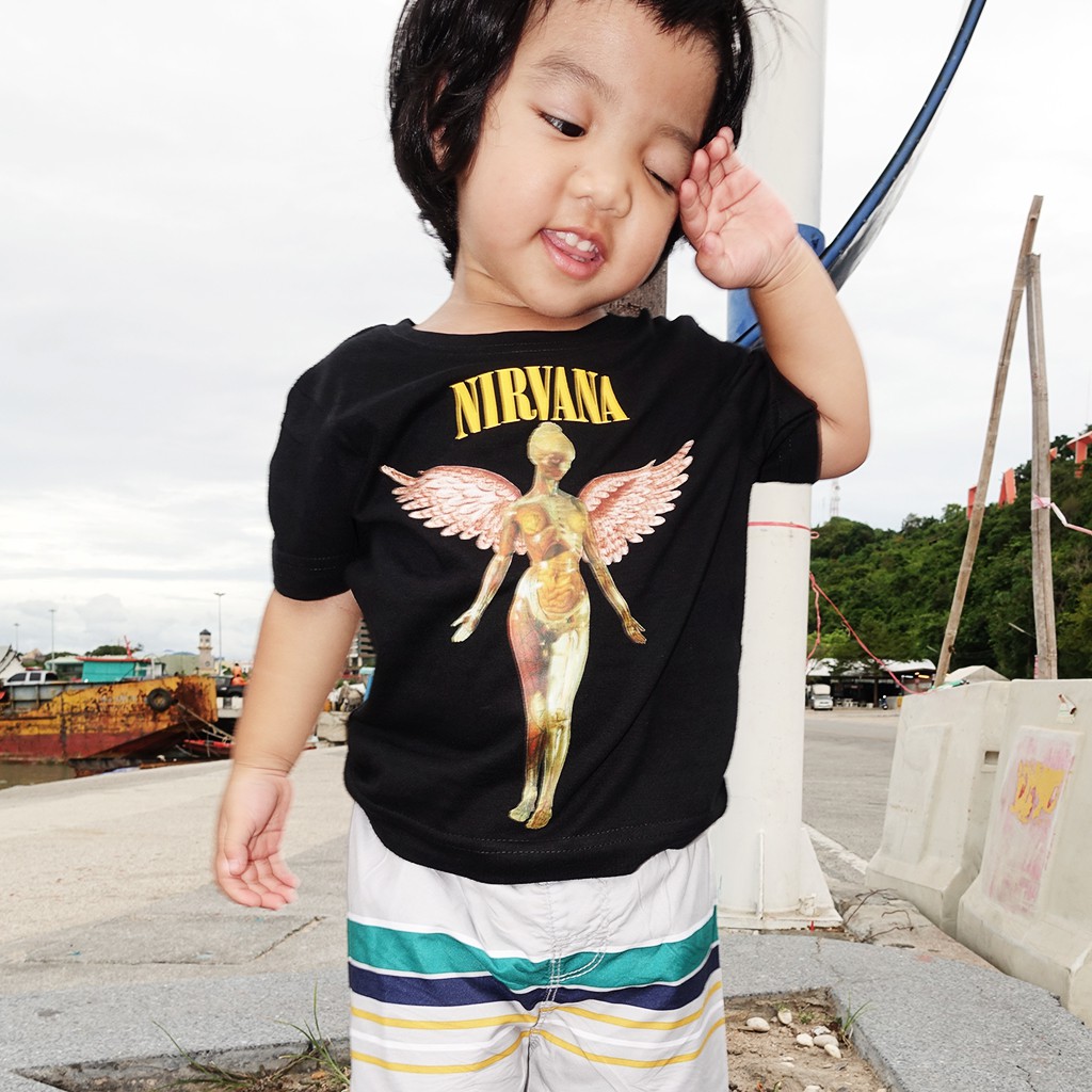 เสื้อคอกลมสำหรับเด็กลาย-nirvana-อัลบัม-in-utero