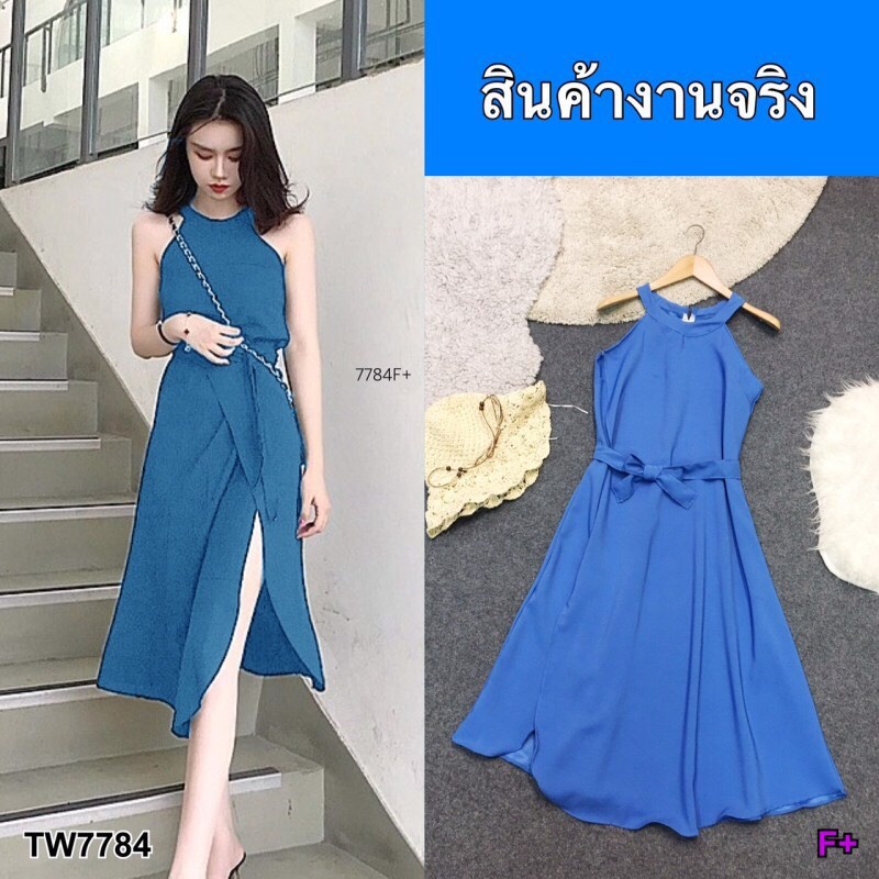 7784-เดรสผ่าหน้า-แขนกูดคอกลม-สอบถามก่อนสั่งซื้อ-แจ้งสีทางแชทได้นะคะ