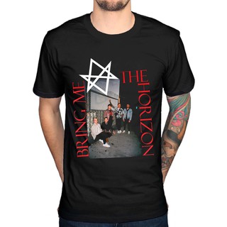 เสื้อยืดโอเวอร์ไซส์Bring Me The Horizon บุรุษเสื้อยืดแฟชั่นฤดูร้อนแขนสั้นยอดนิยมป่าท็อปส์ซูสีดำS-3XL