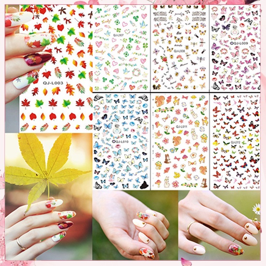 lt-wholesale-gt-maple-leaf-flower-butterfly-manicure-nail-art-decal-stickers-tips-decoration