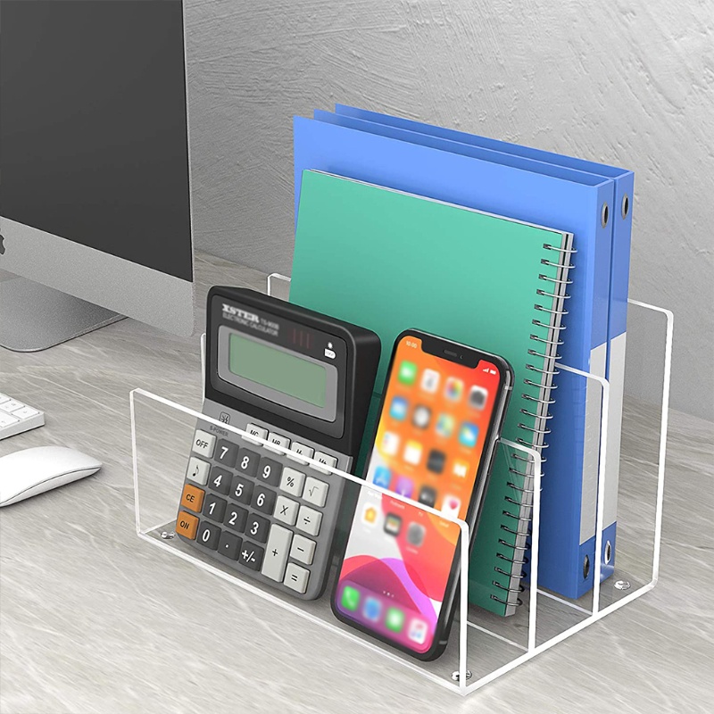 รัก* ที่ใส่แฟ้มอะคริลิค 3 ส่วน Clear Office Desk File Organizer 8 5x5 ...