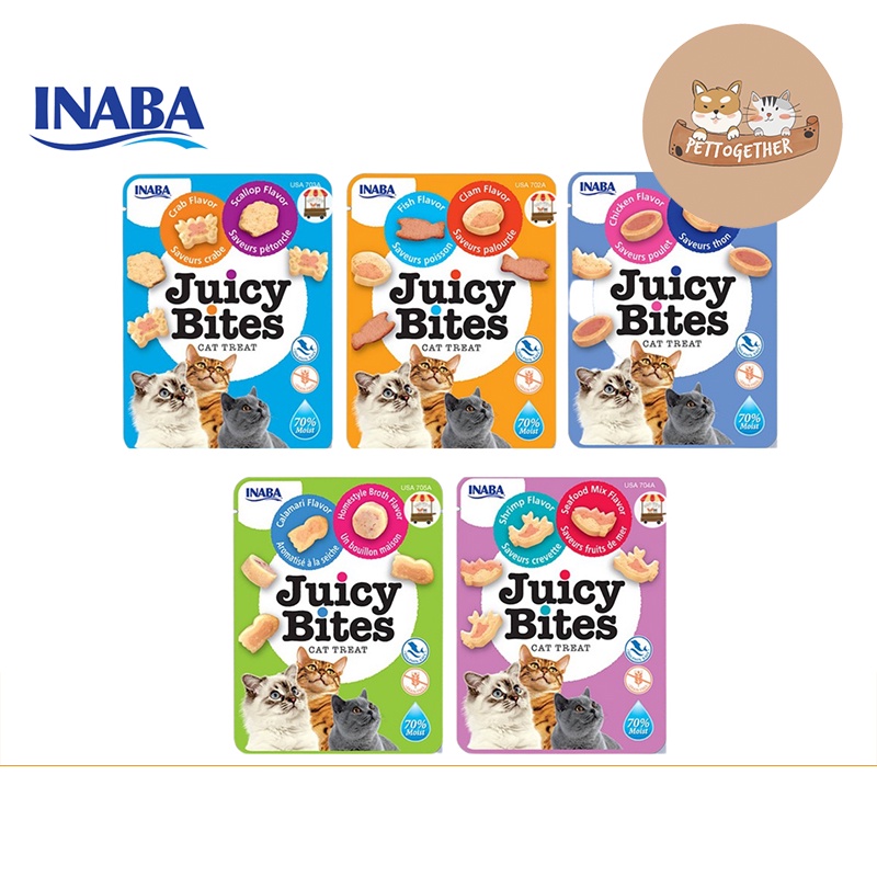 ภาพหน้าปกสินค้าInaba Juicy Bites ขนมแมวแบบเม็ดนิ่ม มีทั้งหมด 5 รส ขนาด 11.3 กรัม จากร้าน pettogether บน Shopee