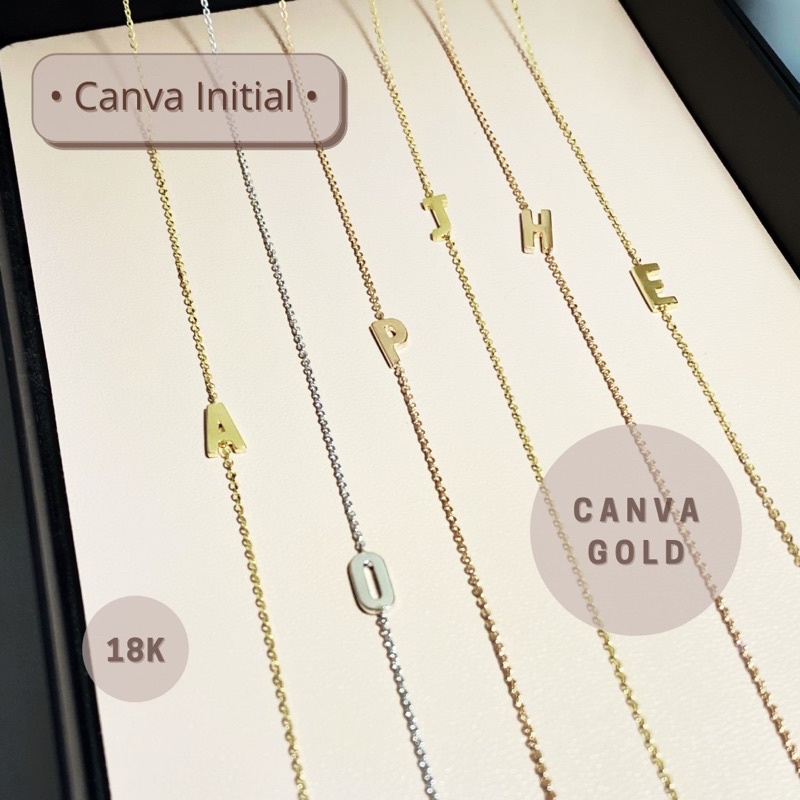 canva-initial-สร้อยคอตัวอักษร-สร้อยทองคำขาวแท้-18k-white-gold-เลือกจี้ตัวอักษรได้-สร้อยคอสไตล์มินิมอล