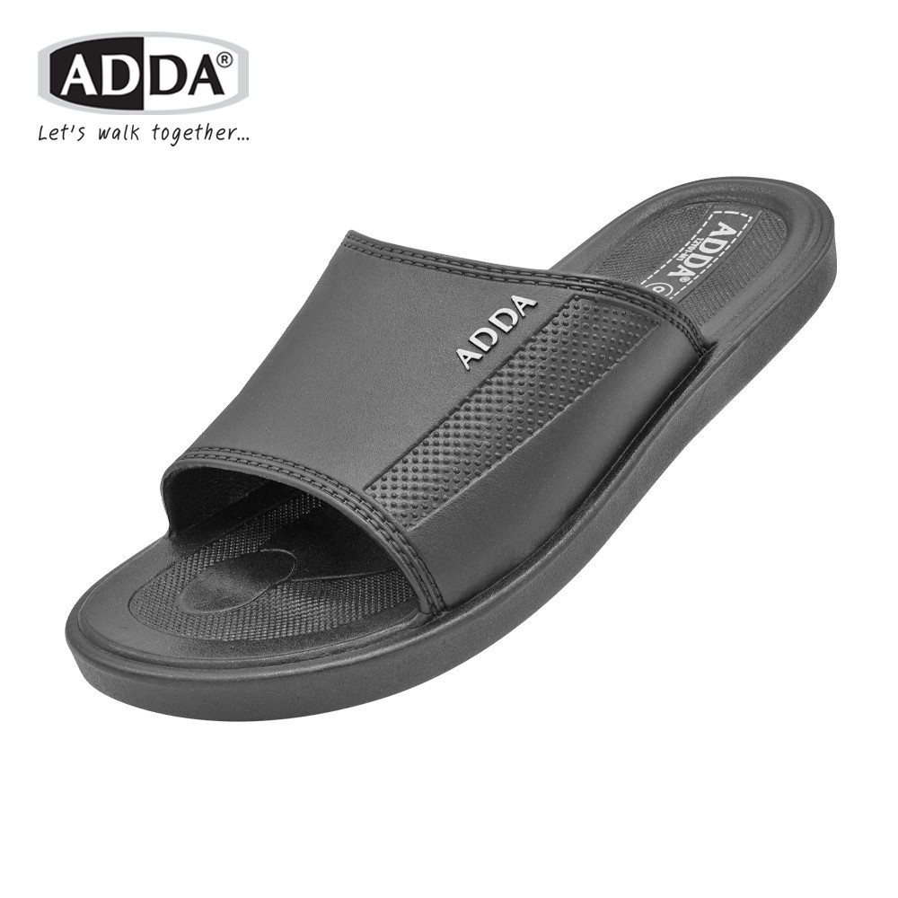 adda-12y01-รองเท้าแตะยางสวม-สีดำ-8-10-black-sandals-slipper-แอ็ดด้า-12y01m1-รุ่น12y01-y01