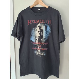 เสื้อยืดสีขาวเสื้อยืด Megadeth T-shirtS-4XL