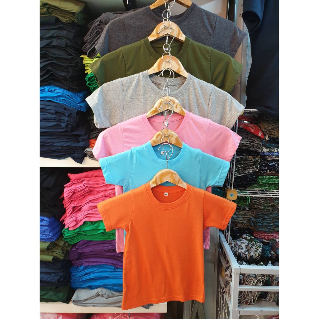 ภาพสินค้าออกใบกำกับภาษีได้ - เสื้อยืดเด็ก สีพื้นคอกลม - DOUBLE U T-SHIRT จากร้าน doubleutshirt บน Shopee ภาพที่ 1