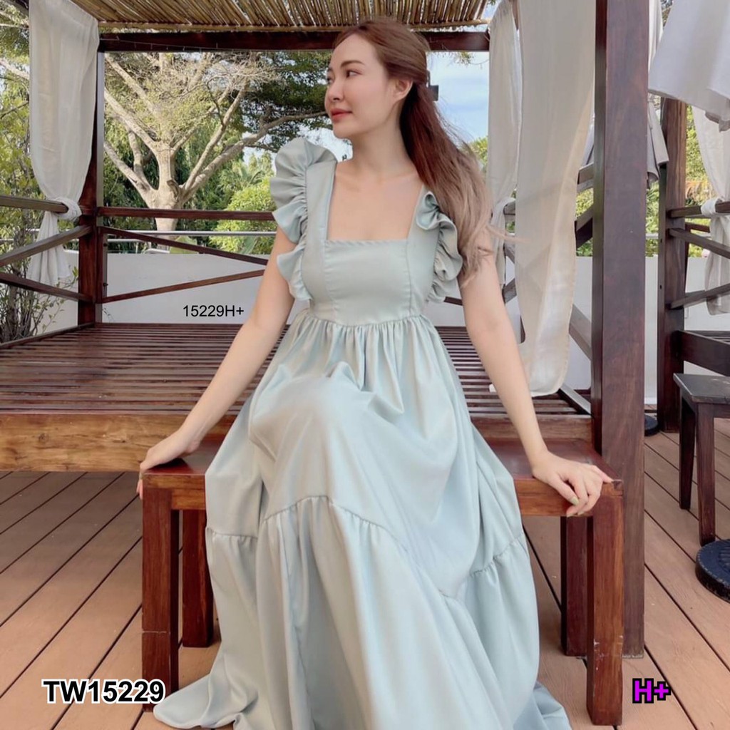 s4u-maxi-dress-แม็กซี่เดรสไหล่ระบายผูกโบว์หลัง-พร้อมส่ง-เสื้อผ้าแฟชั่นผู้หญิง-ชุดไปเที่ยว-เดรสยาว-เดรสสีแดง-เดรสออกงาน