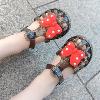 Sandals ฤดูร้อนเด็กใหม่ของเด็ก Dot Bow Princess Princess