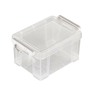 กล่องเก็บของพลาสติก มีหูล๊อคฝา STACKO 8.4x12x6.7 ซม. สีใส กล่องเก็บของอเนกประสงค์ พลาสติกเกรด A