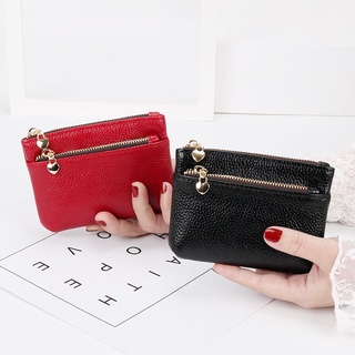 Womens small portable purse zipper wallet card bag