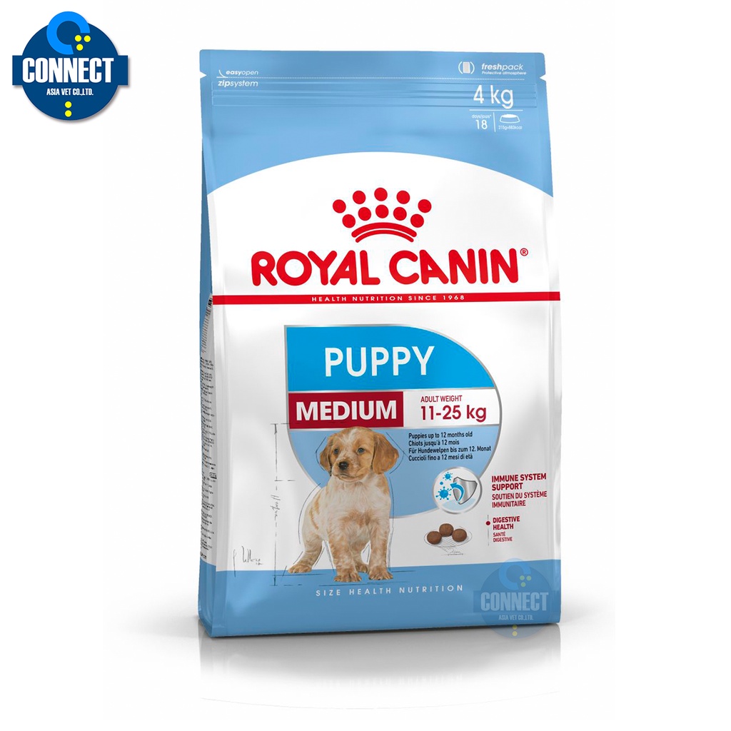 royal-canin-medium-puppy-สำหรับลูกสุนัข-พันธุ์กลาง-อายุ-2-12-เดือน-นน-โตเต็มวัย-11-25-กก-ขนาดถุง-4-kg