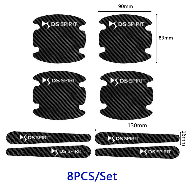 สติกเกอร์คาร์บอนไฟเบอร์-ป้องกันมือจับประตูรถยนต์-สําหรับ-citroen-ds-spirit-aircross-c4-ds5