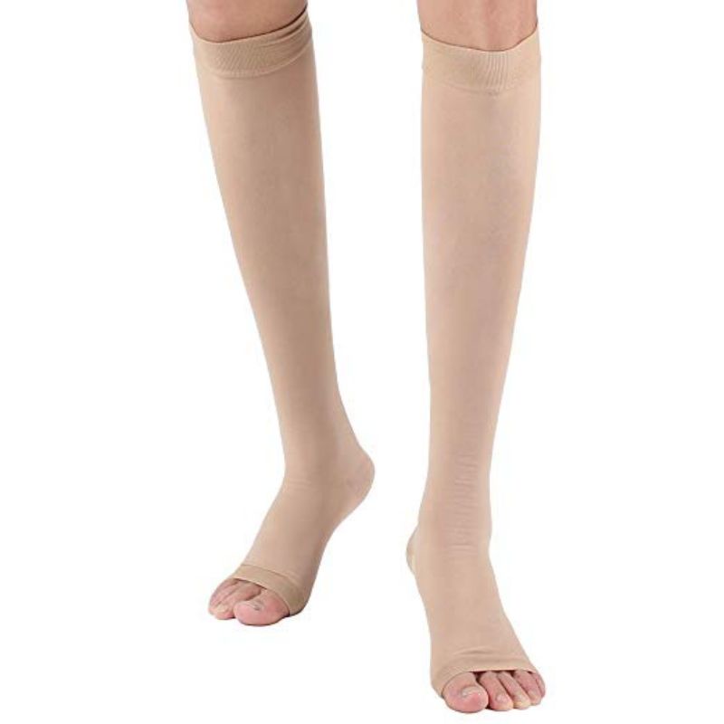 ถุงเท้าผ้ายืดเพิ่มแรงดัน-ป้องกันเส้นเลือดขอด-ปลายเปิด-ผู้ยืนนาน-เดินนาน-ลดอาการ-ปวดเมื่อยล้าน่อง-1คู่-compression-socks