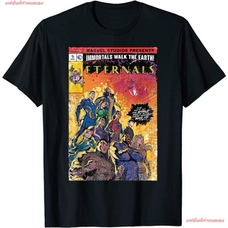 เสื้อยืดโอเวอร์ไซส์แฟชั่นที่กำหนดเอง ฮีโร่พลังเทพเจ้า มาร์เวลคอมิกส์ Marvel Eternals Vintage Group Shot Comic Cover T-Sh