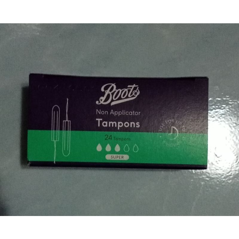 Boots Non applicator Tampons 24 Pcs บู๊ทส์ นอน แอพพลิเคเตอร์ แทมปอนส์ ซุปเปอร์ 24 Pcs/ Super