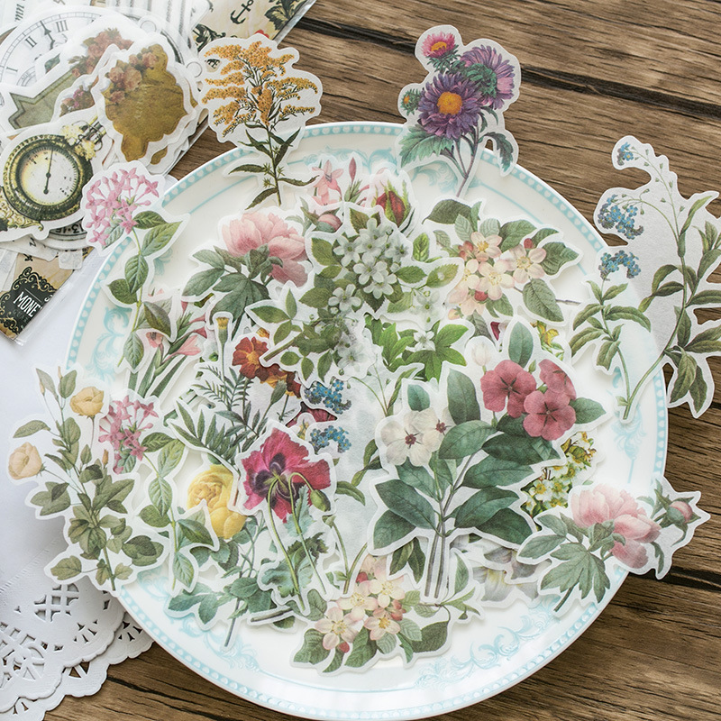ENWEI 60Pcs Plant Series Stickers Creativity Clock Fine Deco Sticker ...
