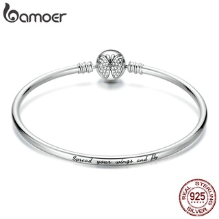Bamoer 925 silver bracelet with butterfly Clasp fashion jewellery gifts for women BSB084