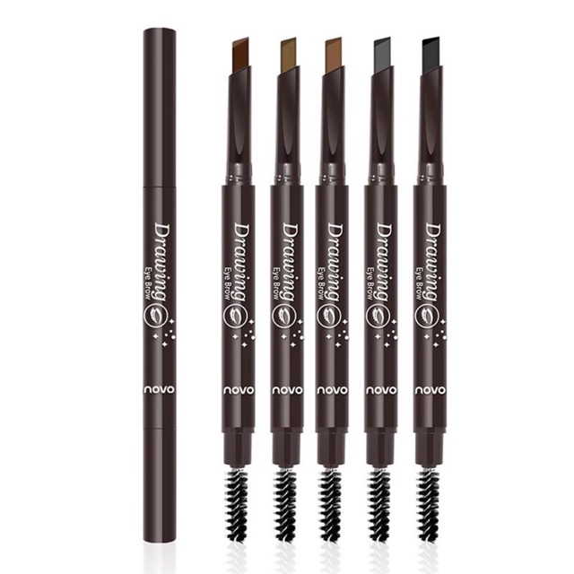 ภาพสินค้า5089(ไม่แท้คืนเงิน/พร้อมส่ง) โนโว NOVO Drawing Eye Brow ดินสอเขียนคิ้ว กันน้ำ จากร้าน novo_shop บน Shopee ภาพที่ 4