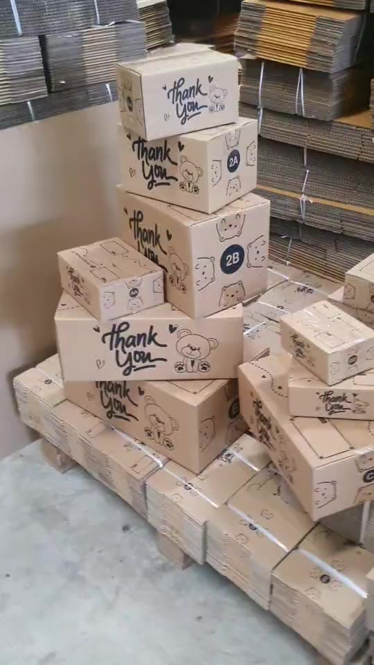 กล่องพัสดุ C/D/2B/E/C+8/B+7/CD/2C กล่องไปรษณีย์ พิมพ์ลาย Thank you ...