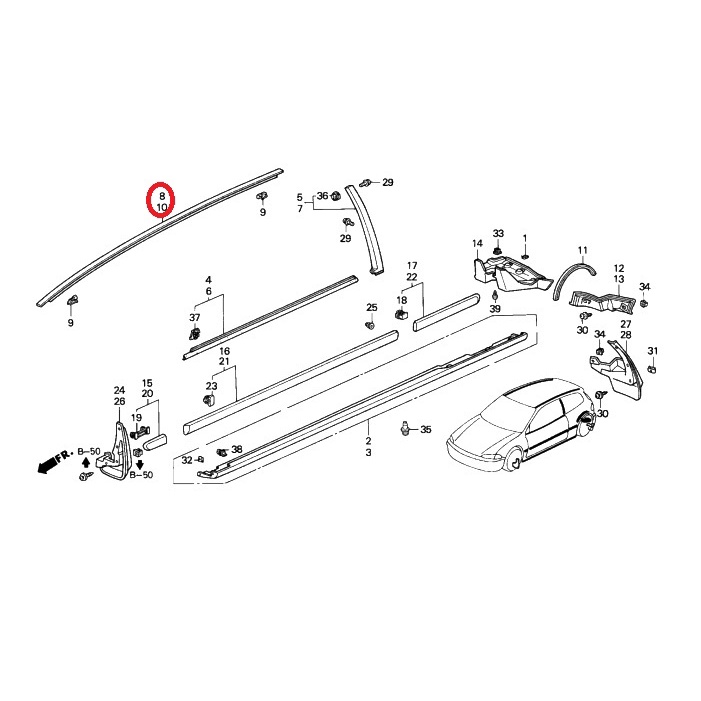 แท้ศูนย์-คิ้วหลังคา-ฮอนด้า-ซีวิค-เตารีด-honda-civic-eg-1992-1995-3-ประตู-1-คู่