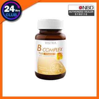 ภาพขนาดย่อของภาพหน้าปกสินค้า))Vistra B Complex plus Ginseng , plus mineral วิตามินบีรวมผสมโสมสกัด (30เม็ด) จากร้าน 24hours240 บน Shopee ภาพที่ 1