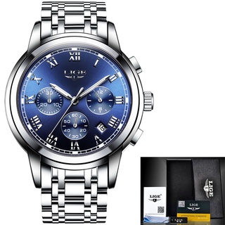 2020 New Watches Men Luxury Brand LIGE Chronograph Men Sports Watches Waterproof Full Steel Quartz Men