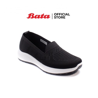 Bata บาจา รองเท้าสลิปออนแบบสวม ผ้าถัก knit นุ่ม สบาย กระชับเท้า สวมใส่ง่าย รองรับน้ำหนักเท้า สำหรับผู้หญิง รุ่น Jason สีดำ 5596273