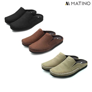 สินค้า MATINO SHOES รองเท้าชายหนังแท้เปิดส้น รุ่น MC/S 9798 - BLACK/BROWN/TORO