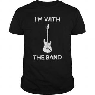 เสื้อยืดโอเวอร์ไซส์GILDAN เสื้อยืด พิมพ์ลาย I Am With The Band Guitar 1 สําหรับผู้ชาย และผู้หญิงS-3XL