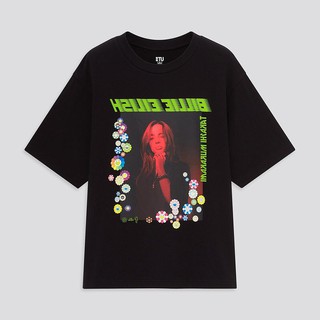 เสื้อยืดแขนสั้น ผ้าฝ้าย พิมพ์ลาย Uber Billie Eilish Co สําหรับผู้ชาย และผู้หญิง