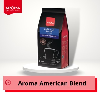 Aroma Coffee เมล็ดกาแฟคั่ว American Blend (ชนิดเม็ด) (250 กรัม/ซอง)