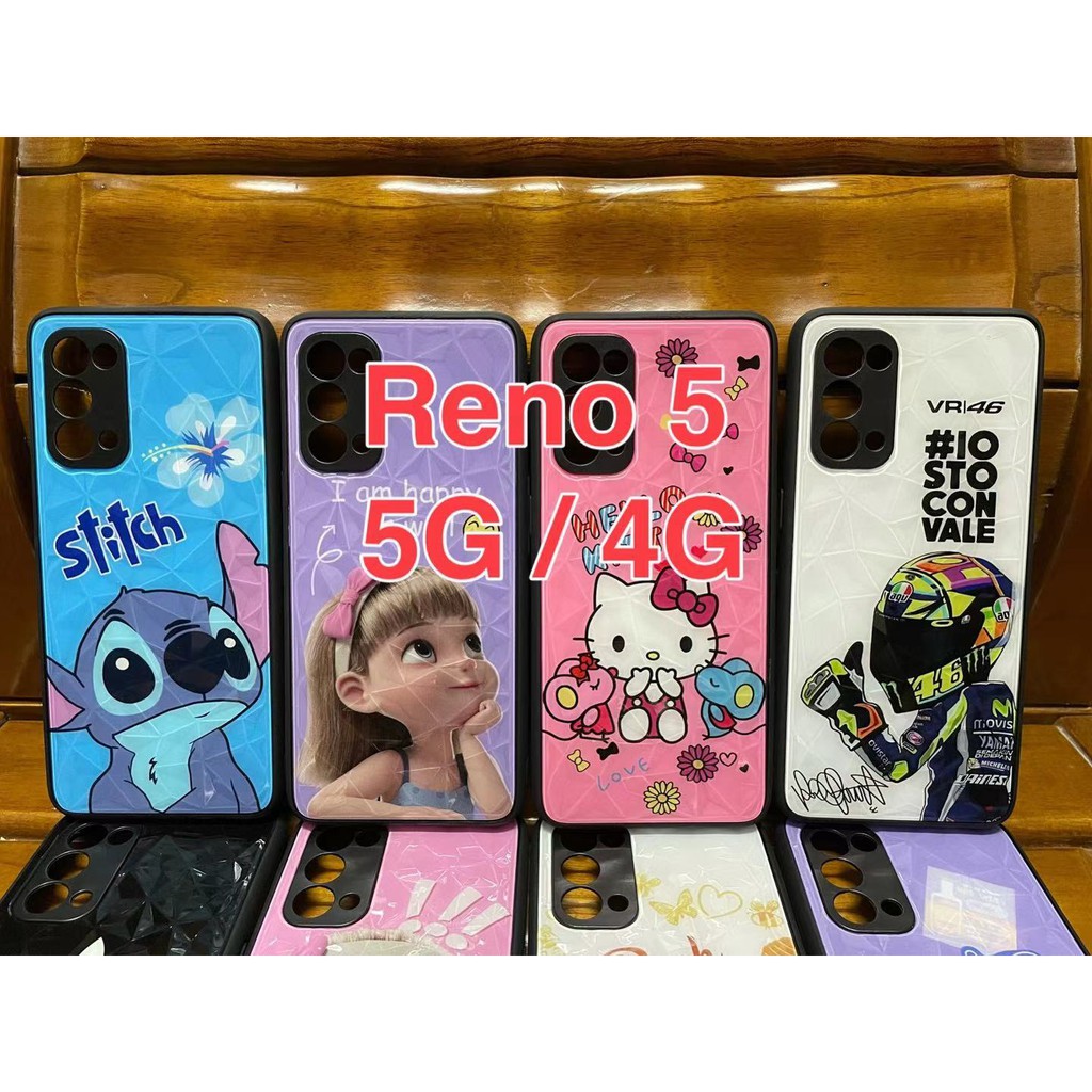 เคสoppo-reno5-5g-reno5-4gแบบคลุมกล้องสกรีนลายการ์ตูน
