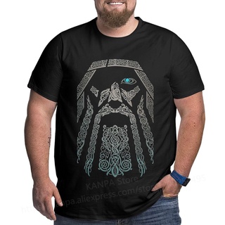 T-shirt  เสื้อยืด ผ้าฝ้าย 100% พิมพ์ลาย Viking ทรงหลวม ขนาดใหญ่ สําหรับผู้ชายS-5XL