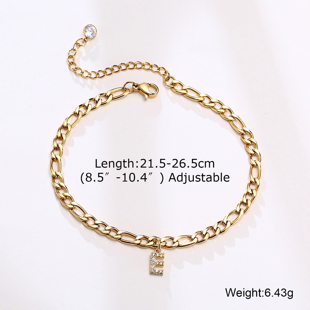 ภาพหน้าปกสินค้าVnox Gold Initial Anklet เครื่องประดับสร้อยข้อเท้าโซ่ สําหรับสตรี จากร้าน vnoxjewelry.th บน Shopee