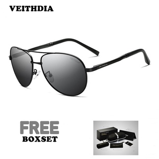 VEITHDIA แว่นตากันแดด Polarized Men UV400 1306 กรอบดำ ส่งจากไทย