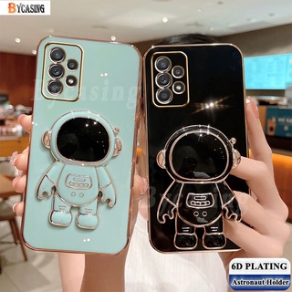 เคสโทรศัพท์มือถือ ยางนิ่ม กันกระแทก ลายนักบินอวกาศ พร้อมขาตั้ง หรูหรา สําหรับ Samsung A23 A53 A73 A13 A33 A31 A30 A50 A30S A21S A03 A11 M11