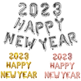 ลูกโป่งฟอยล์ ลาย Happy New Year 2023 สําหรับตกแต่งปาร์ตี้คริสต์มาส