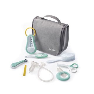 BEABA ชุดอุปกรณ์ดูแลสุขภาพเด็ก 9 ชิ้น Hanging Toiletry Pouch with 9 Accessories - Grey