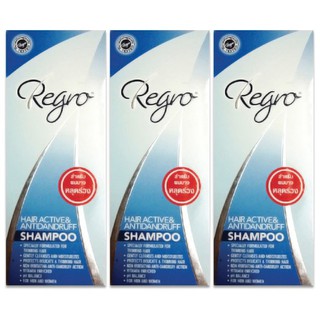Regro Hair Active &amp; Antidandruff Shampoo ป้องกันผมร่วงและรังแค(3ขวด)