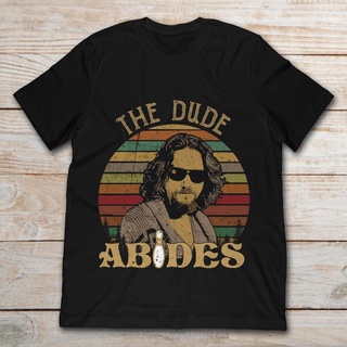 [S-5XL] เสื้อยืดแขนสั้นลําลอง พิมพ์ลาย Jeff Lebowski The Big Lebowski The Dude Abides คุณภาพสูง สไตล์วินเทจ สําหรับผู้ชา